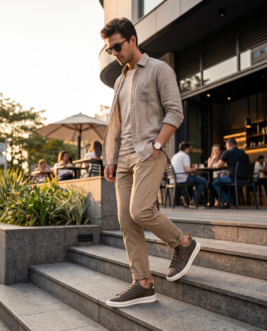 Tênis casual LOP em degraus de café